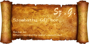 Szombathy Gábor névjegykártya